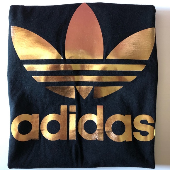 adidas Tops - Adidas Trefoil Metallic Copper Logo tee